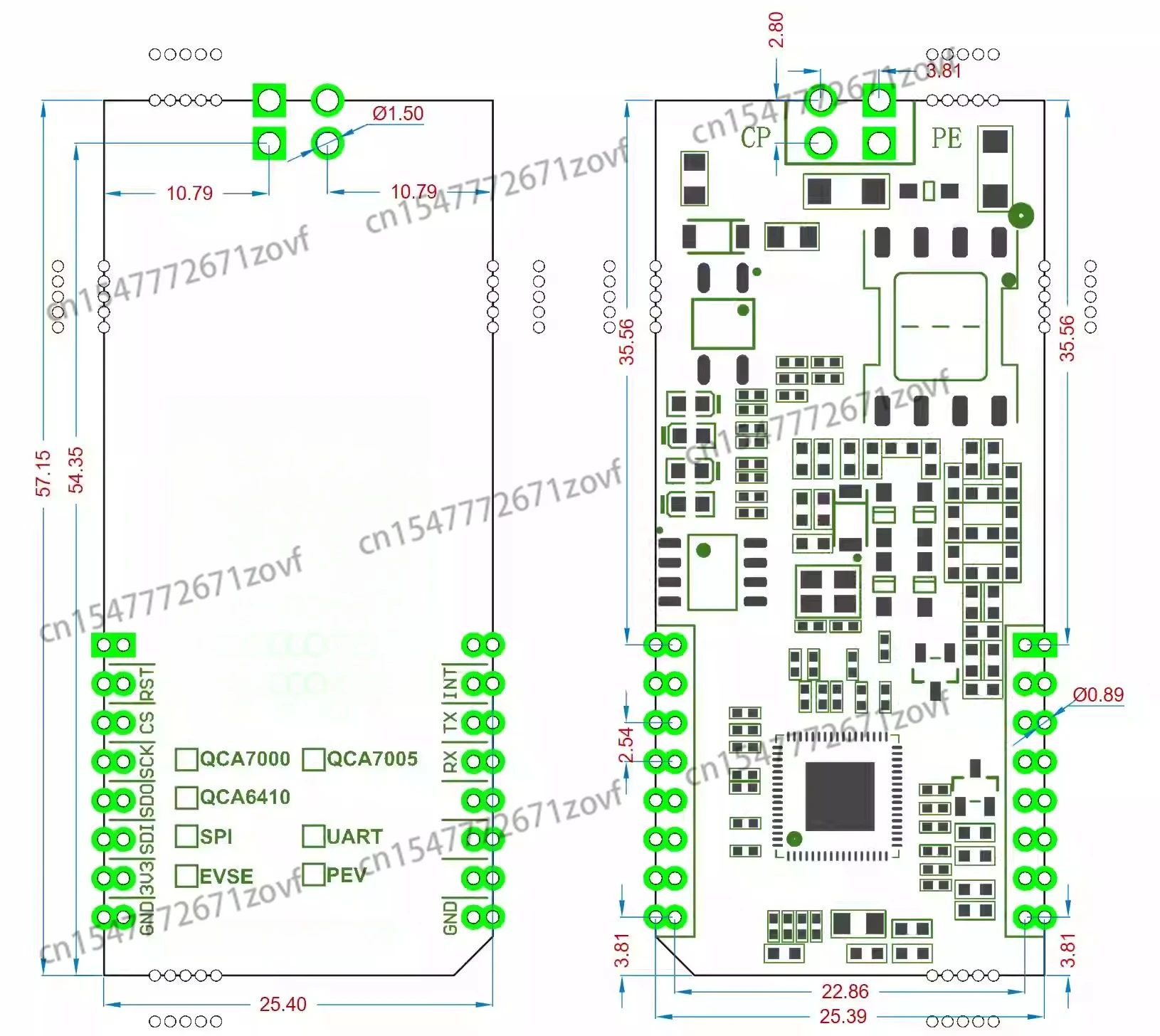 QCA7000/7005HomePlugGreenPHY 광대역 전력선 캐리어 PLC 모듈 ISO15118