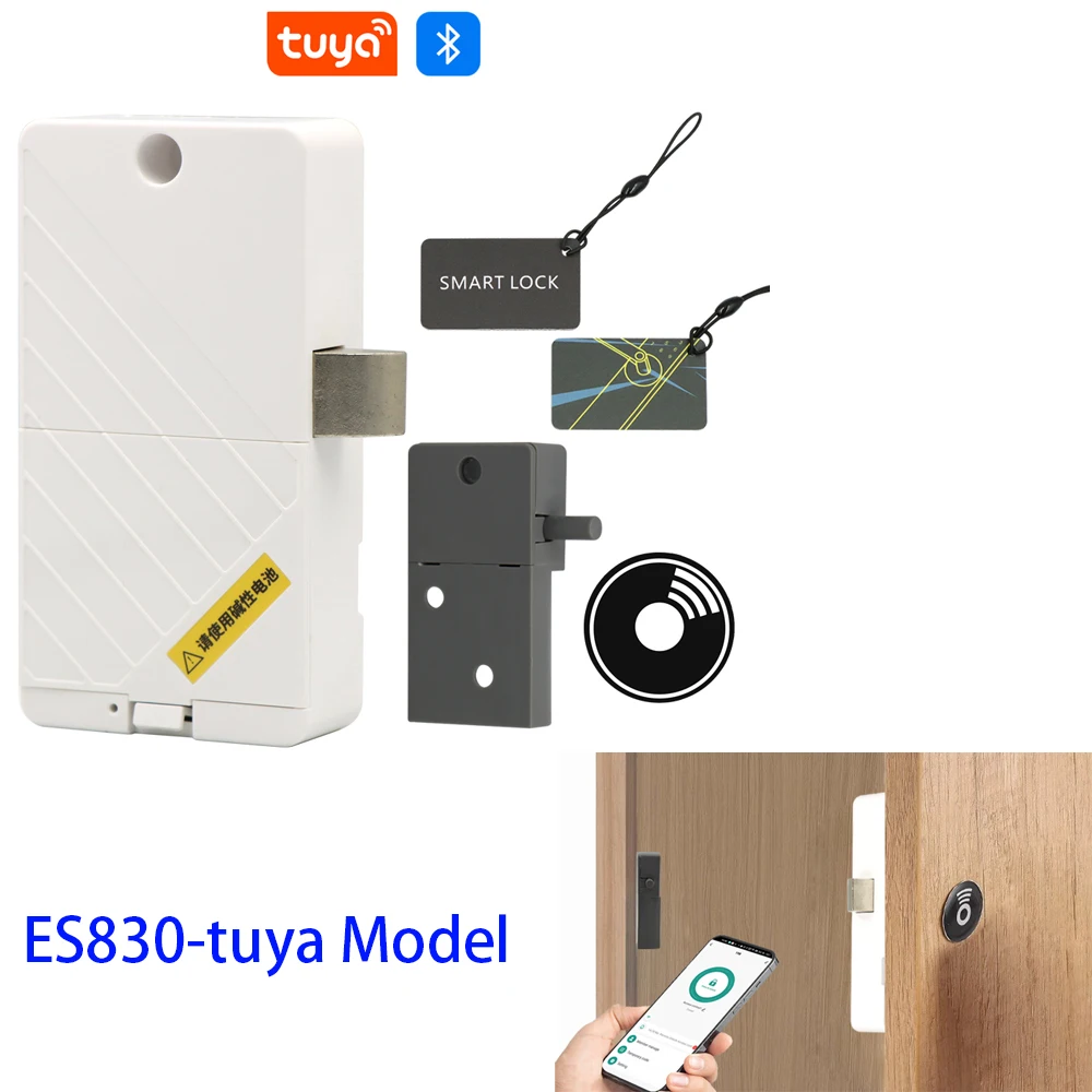 Smart Drawer Lock Invisible Electronic Tuya App RFID 13.56MHz IC Cabinet Lock In