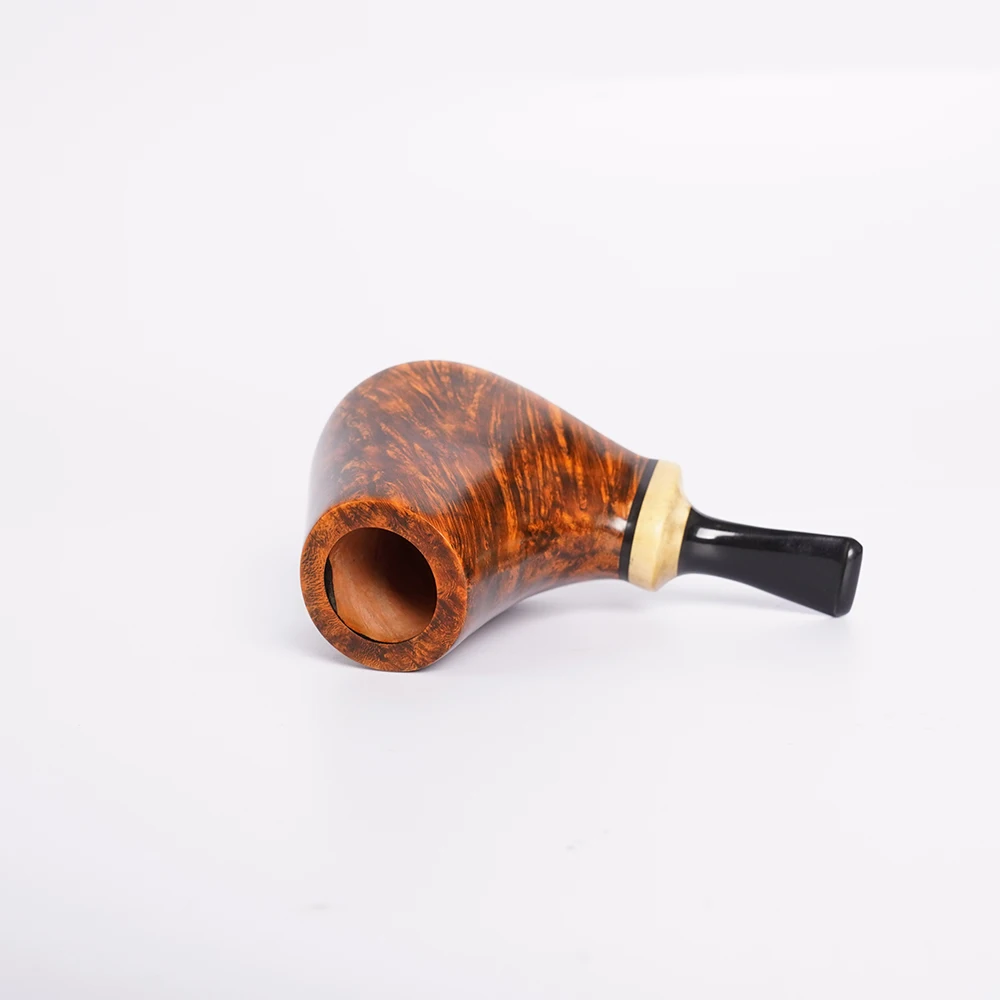 MUXIANG handmade tobacco pipes warm snuff pipe briar tobacco pipe boxwood decorative rings Cumberland pipe mouthpieces