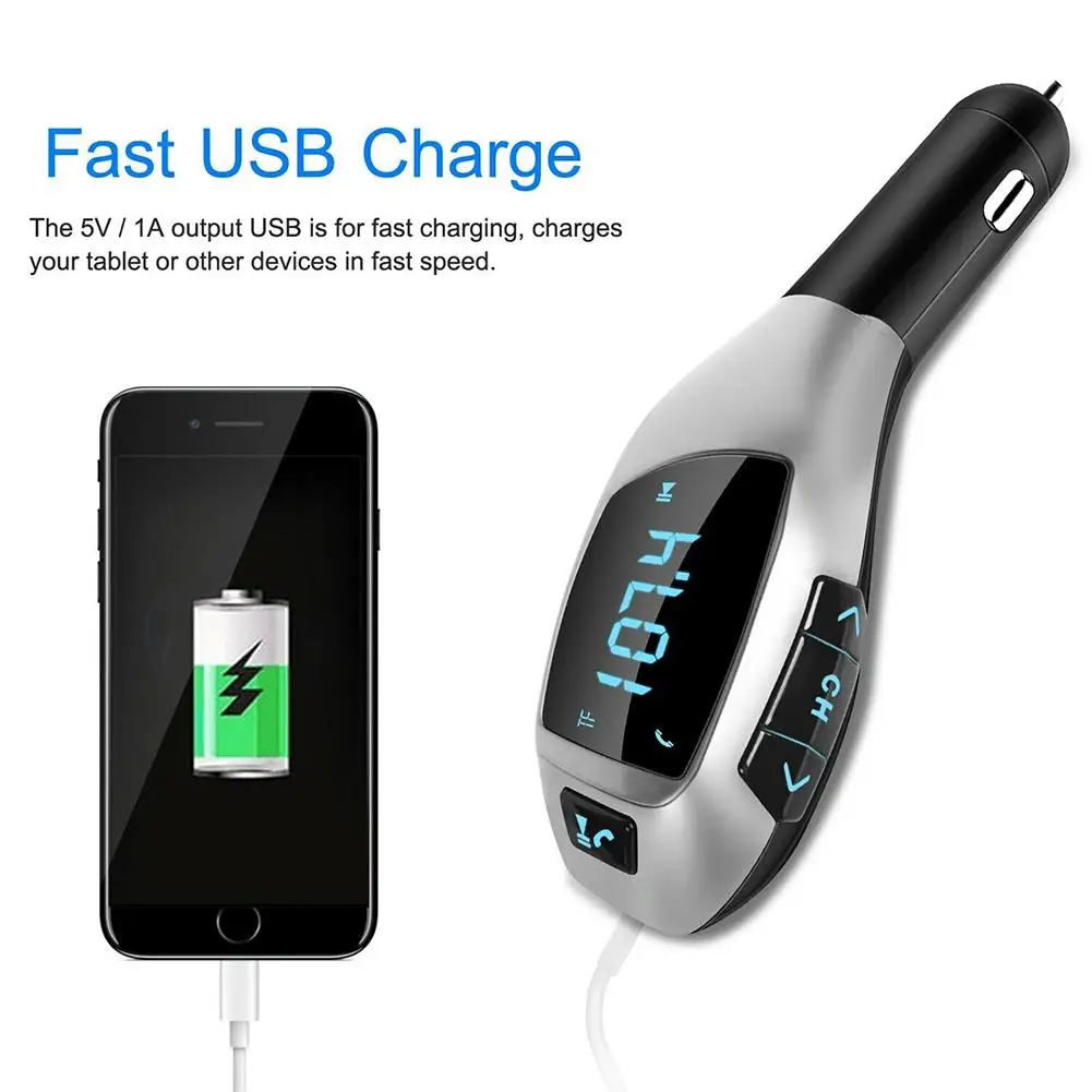X5 Car Wireless Fm Transmitter fm transmitter Bluetooth-compatible Hands-free Mp3 Player Usb Charging Port Supports U Disk Tf
