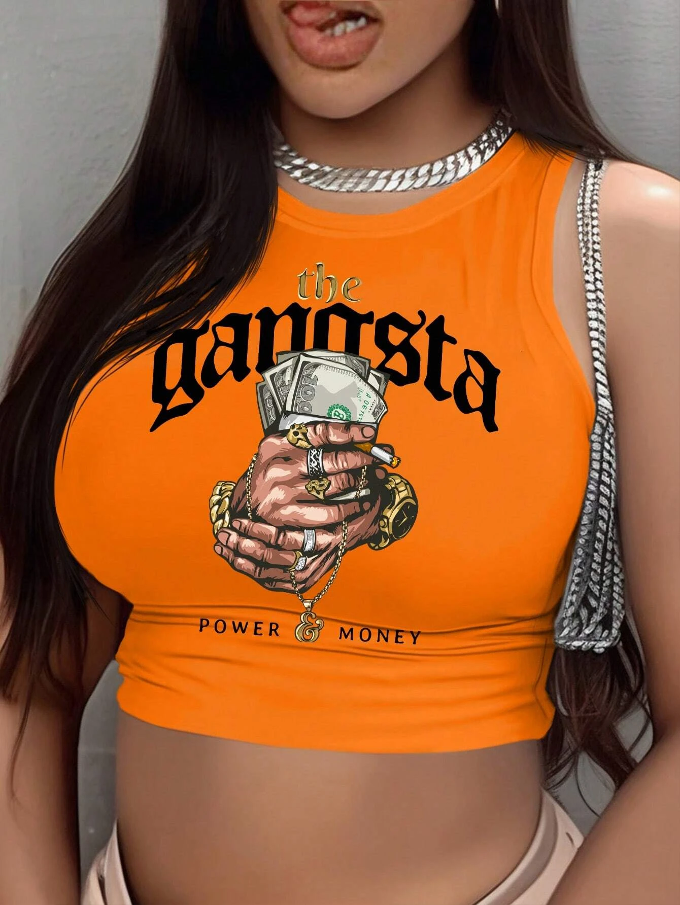 Brief Grafik Druck Crop Tank Top Weste Sommer Lässige Mode Kurze T-Shirt Sexy Hip Hop Streetwear Y2k Kleidung Weibliche Kleidung – Detail 22