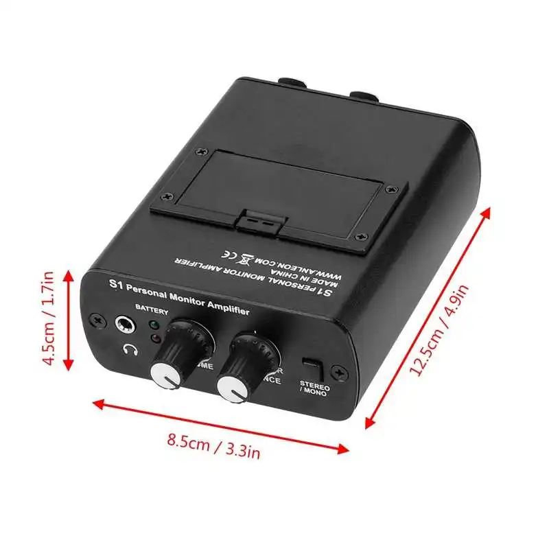 ANLEON S1 Ear Monitor Headphone Amplifier In-ear Monitoring System for Stage Recording Studio 100-240V