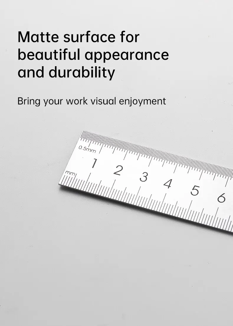 Stainless Steel Ruler - 15cm  30cm Straight Measuring Tool for School  Office
