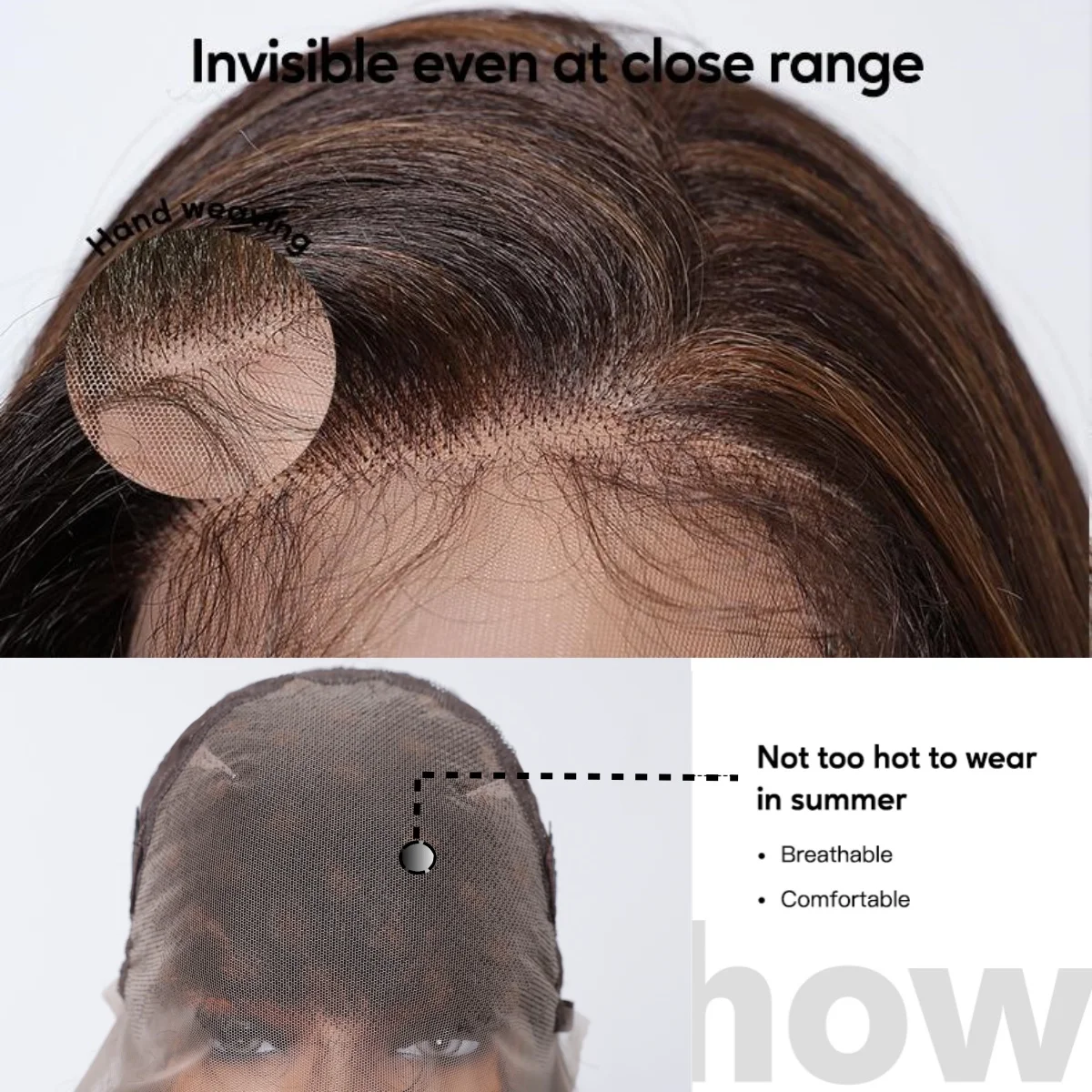 Short Brown 13*6 HD Lace Front Wig With Baby Hair Highlight Brown Golden Straight Bob Lace Front Synthetic Wig For Women Daily