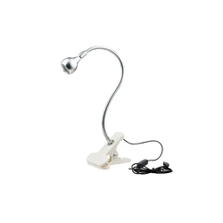 Adjustable USB - Powered Table Lamp with Clip Holder for Reading and Bedroom Decor (White)