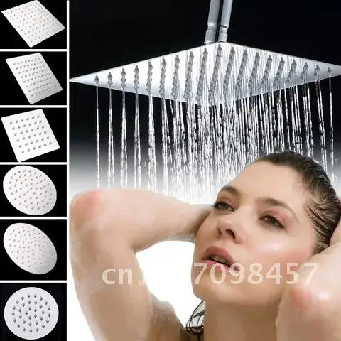 

Luxury Light 4/6/8inch Stainless Steel Wall Mounted Rainfall Shower Set Top Bathroom Shower Head Sprayer Kit Bath Accessories