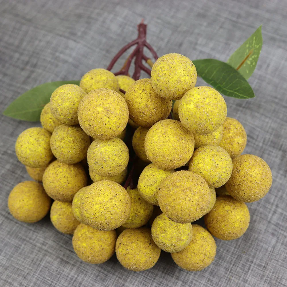 Artificial Fake Fruit Longan Lychee Blueberry Cherries Fruit Model Shopwindow Ornament Photo Props Flower Arrangement Home Decor