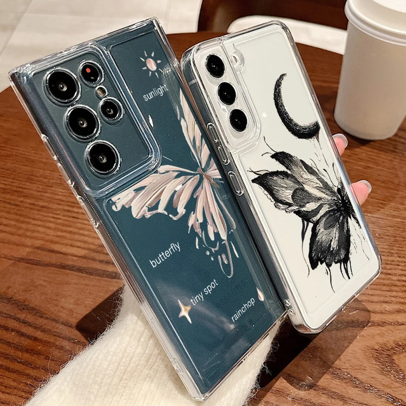 Elegant Butterfly Clear Silicone Phone Case – Premium Protective Cover