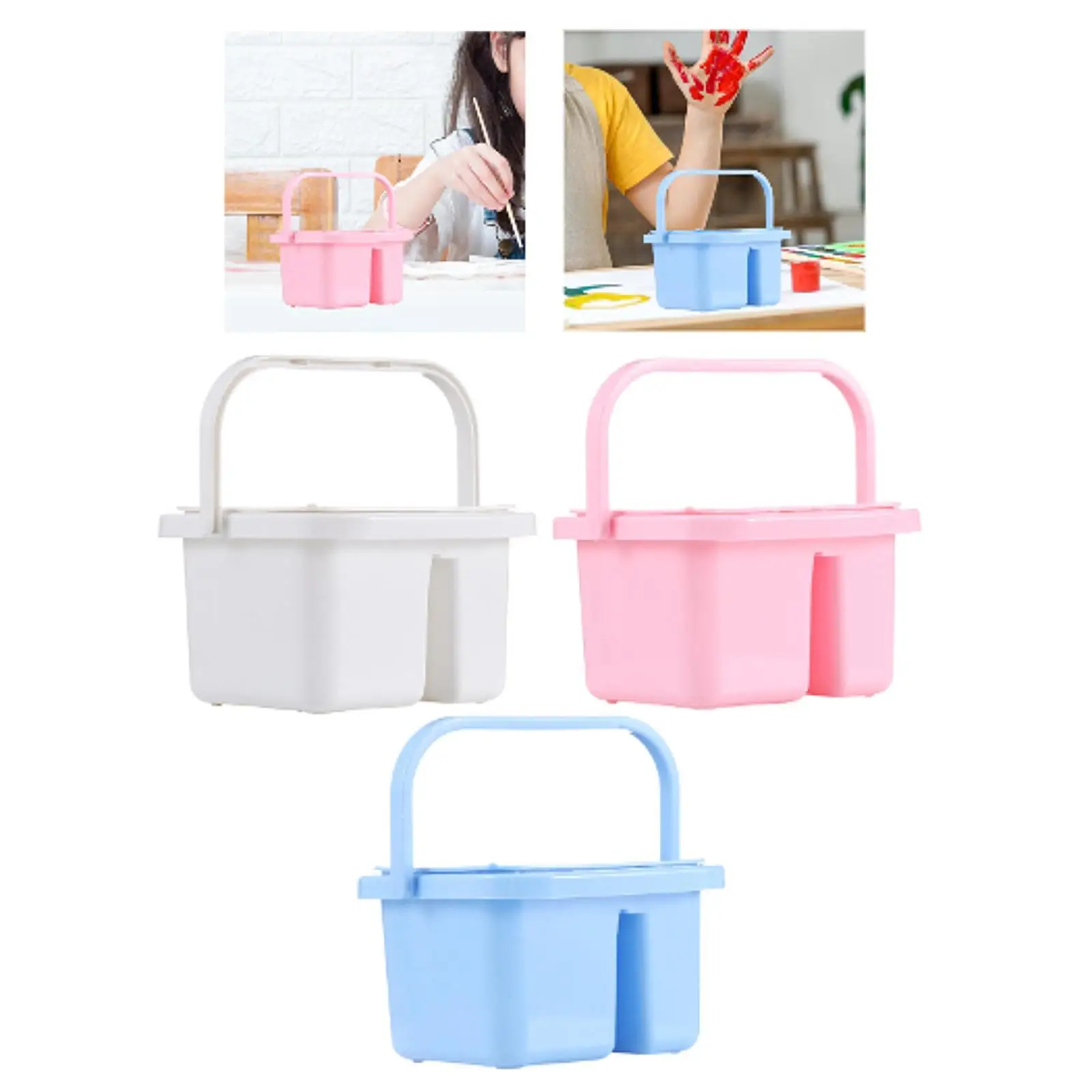Paint Brush Washer Brush Cleaner Palette Lid Pot with Hole, Paint