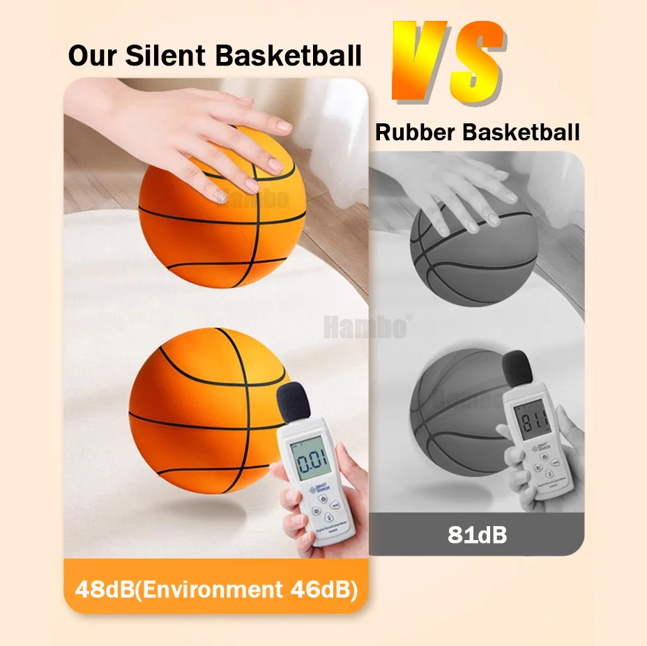 Bouncing Mute Ball Indoor Silent Basketball 24cm Foam Basketball Silent Soft Ball Air Bounce Basket Ball Size 3/5/7 Sports Toy 2