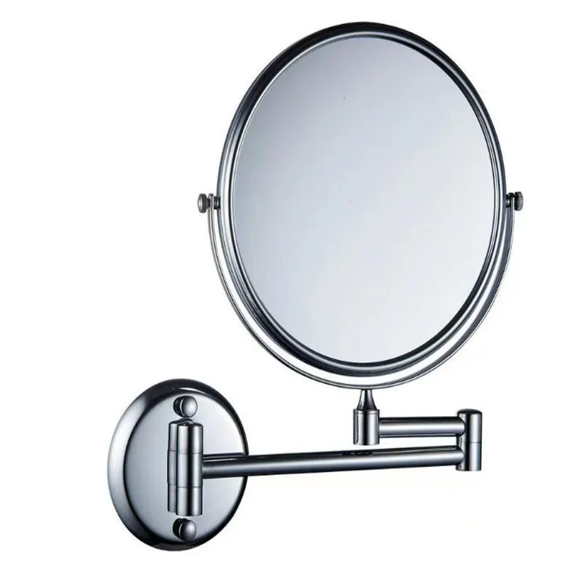 Antique bathroom folding makeup sided mirror retractable folding magnifier beauty mirror Rose gold