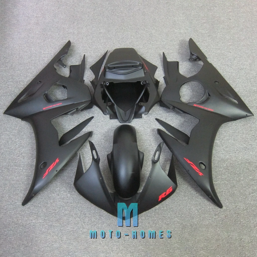 Free Custom Motorcycle Fairing Kits for YAMAHA YZFR6 2003 2004 2005 ABS Plastic Bodykit Injection Mold YZF R6 03-05 Matte Black