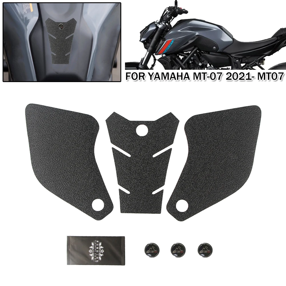 Motorcycle Tankpad For Yamaha MT-07 MT07 2021 MT 07 Anti-Slip Tank Pad Protection Stickers SIDE TANK PAD Traction Knee Pad Decal