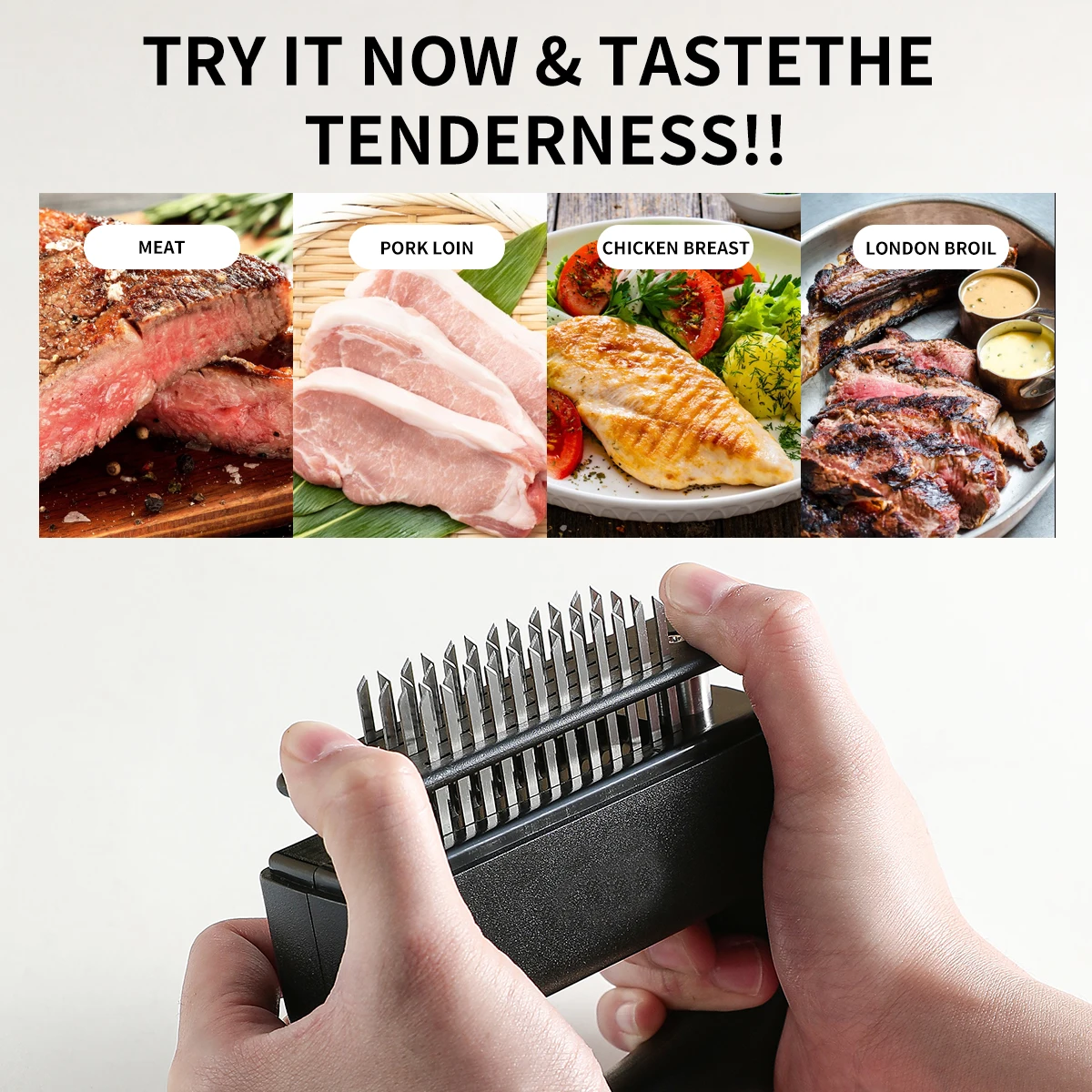 Stainless Steel Meat Tying Device, Household Meat Loosening Device, Floss Needle, Barbecue Steak, Tendon Cutting Artifact, Kitchen Artifact, Multi-Functional Beating Tool