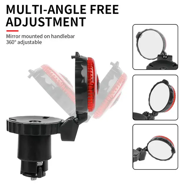 Adjustable Bike Handlebar Rearview Mirror with LED Light 3