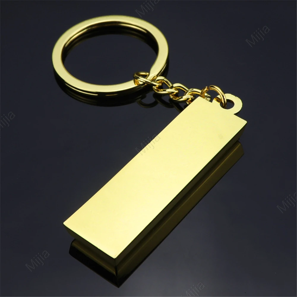 Metal Faux Ingot Bullion Keychain for Women Car Key Chain Bag Charms Gold Plated Artificial Gold Key Rings Gift - Image 5