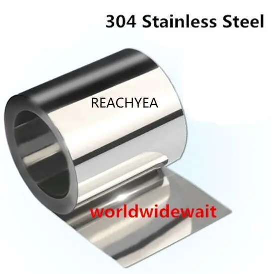 Stainless Steel S304 Thin Plate Sheet Foil 0.05mm-0.25mm x 100mm x200mmx300mm Length 1000mm 1pc