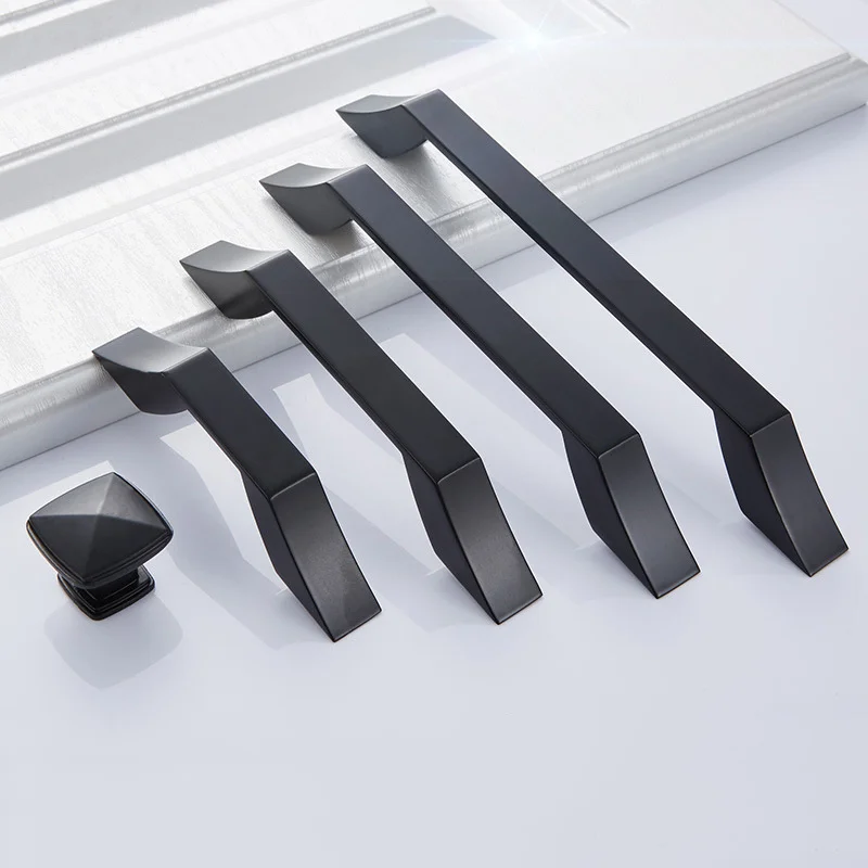 

Ручка для мебели, оцинкованная металлическая ручка для кухонного шкафа, комода, двери шкафа, черного и серебряного цвета