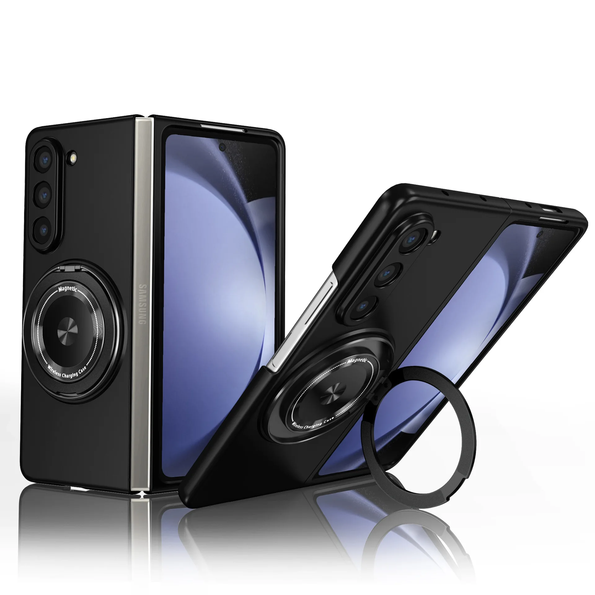 Magnetic Wireless Charging Case with 360° Rotating Stand Holder - Protective Cover