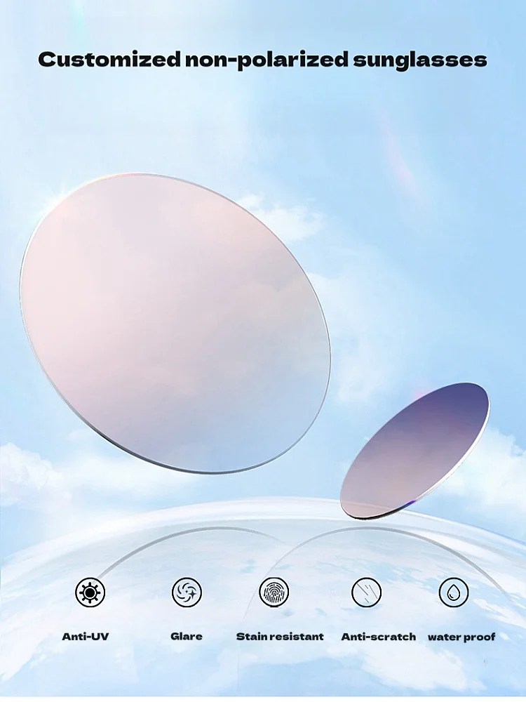 F·DRACON Nicht polarisierte Sonnenbrillengläser 1.56 1.61 1.67 1.74 Anti-UV Blaulichtfilter für Autofahren und Angeln HD CR-39 Korrektionsgläser nach Maß – Detail 6