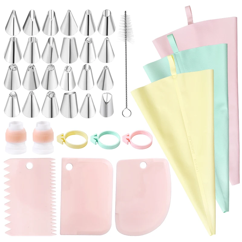 Description Picture 3 of itemFAIS DU 11-34PC/Set Silicone Pastry Bag With Nozzle Set Confectionery Tips DIY Icing Pipe Cupcake Nozzle Bag Cake Decoration Kit