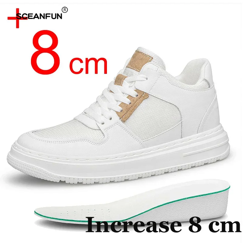 Summer Mesh Men Sneakers Elevator Shoes Chunky Increase Insole 6CM 8CM Breathable Sports Casual Height Shoes For Man 46 4