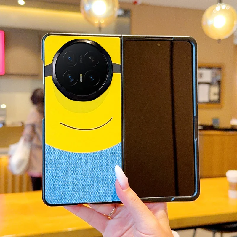 Big Eye Yellow Pattern Leather Shockproof Foldable Phone Case