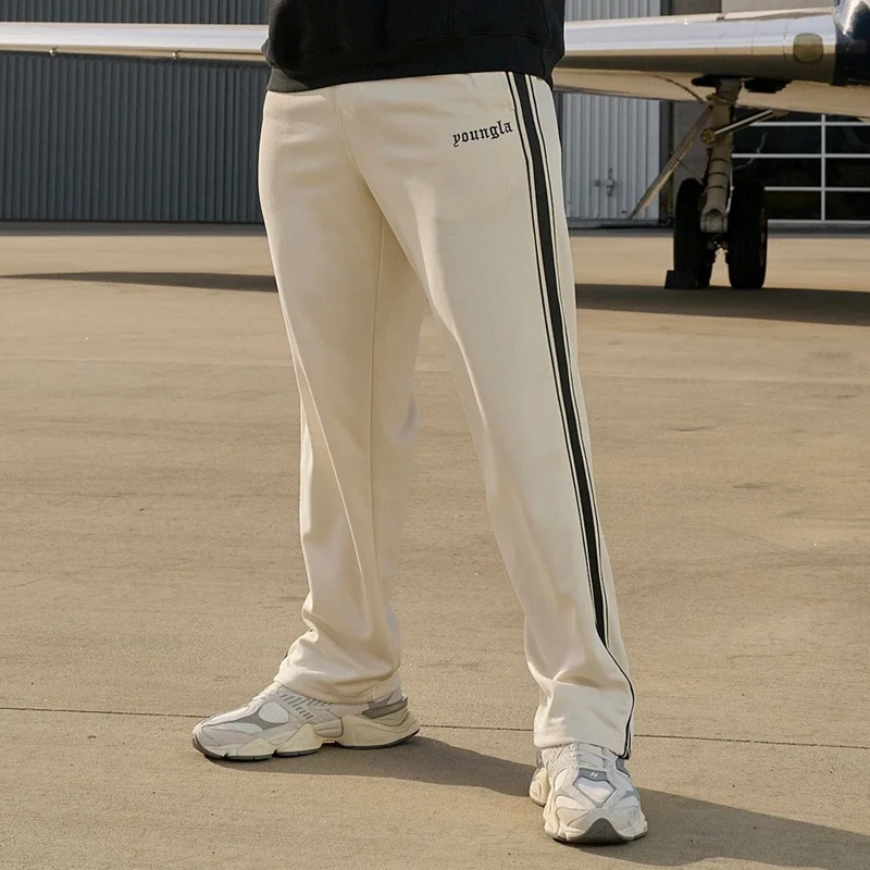 Men's Sweatpants Embroidery New Autumn Winter Joggers Gym Running Sports Fitness Cotton Mid Waist Drawstring Casual Pants Man