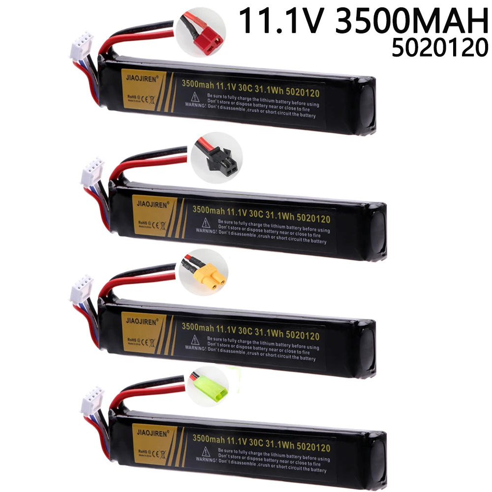 11.1V 3500Mah 5020120 Pistola Ad Acqua Aggiornamento Batteria Lipo Per Softair Bb Pistola Ad Aria Giocattoli Elettrici Parti Della Pistola T/Piccola S