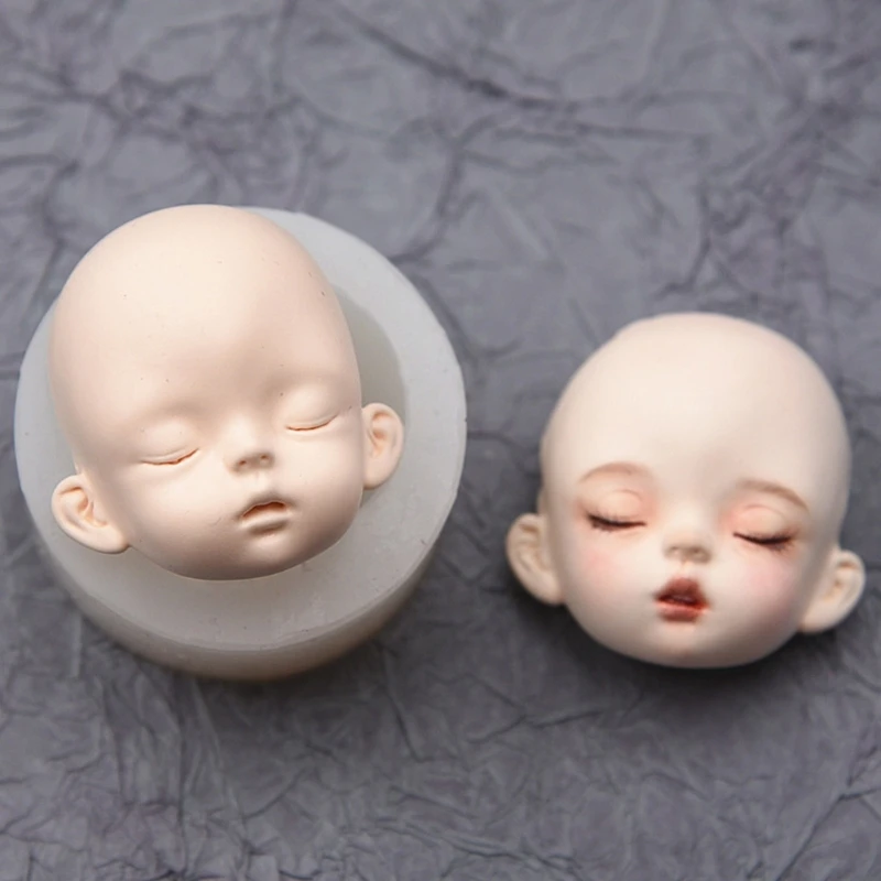

DIY 3D Baby Face Silicone Mold Fondant Chocolate Molds Cake Decorating Tools Mask Gumpaste Mould Polymer Clay Doll Resin Moulds