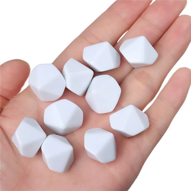 10pcs/set 10 Side Blank Rounded D10 Game Dice DIY Board Game Accessories Teaching Mathematical Tool