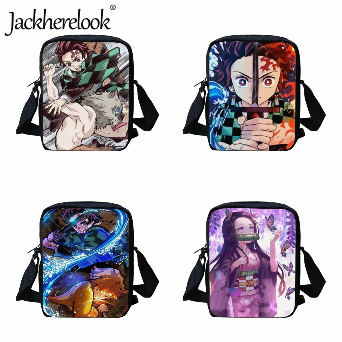 

Jackherelook Demon Slayer Boy's Crossbody Bags Nezuko Manga Rengoku Fashion Shoulder Bag for Children Girls Casual Travel Bags