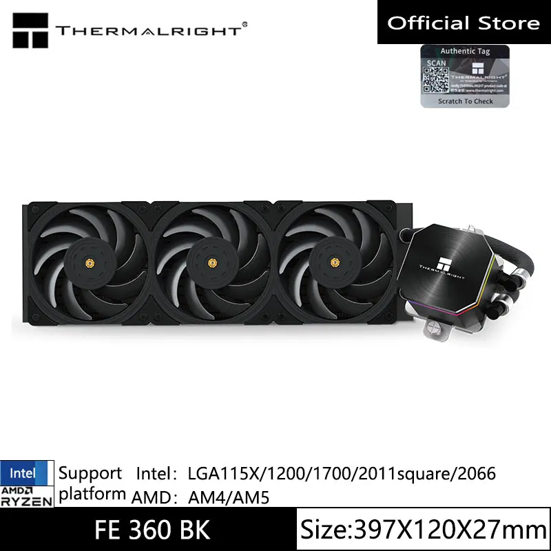 

Thermalright FE360 все в одном радиатор с водяным охлаждением металлическая холодная головка высокопроизводительный радиатор ЦП поддерживает LGA1700/115X/AM5/AM4