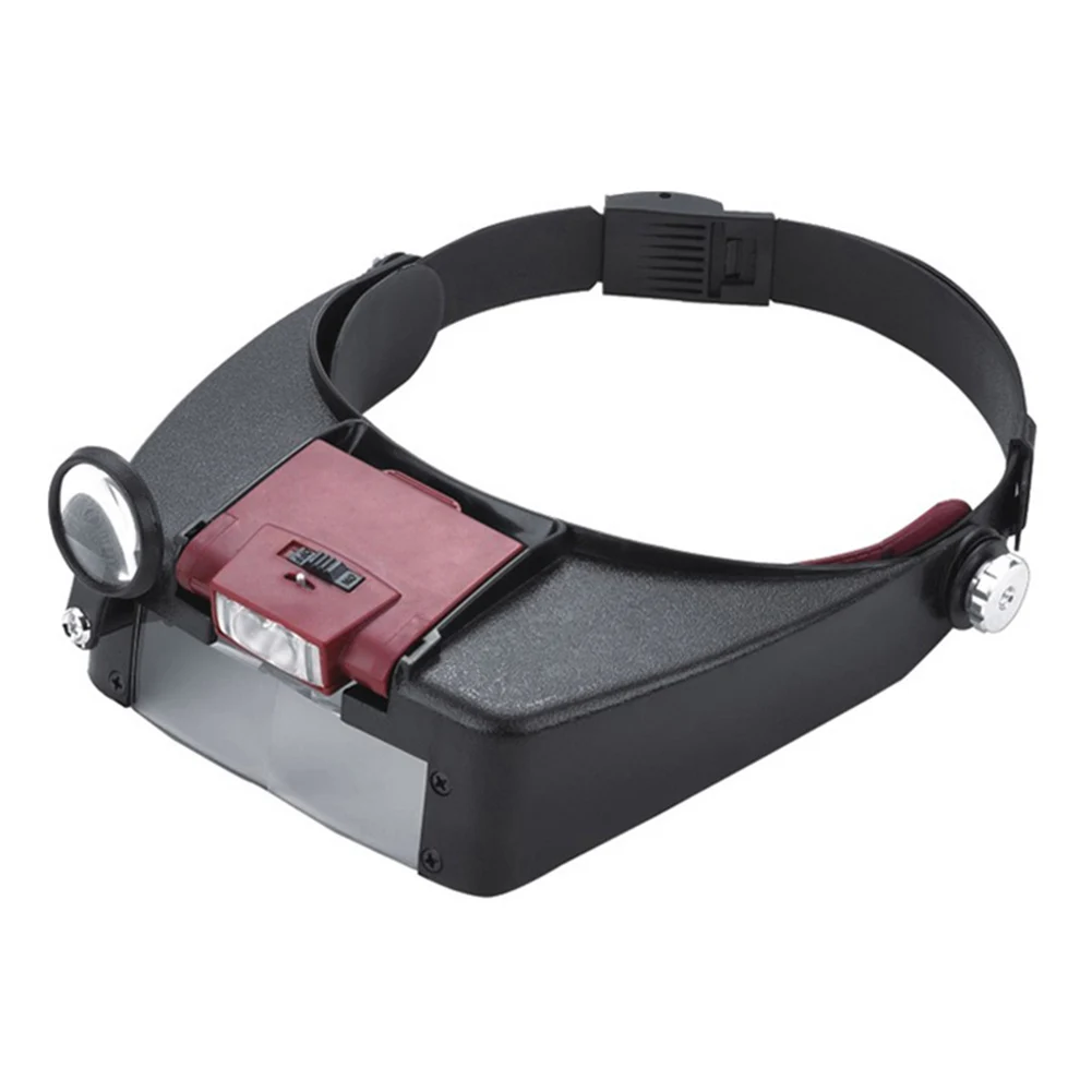 LED Light Headband Magnifier 1.5x 3x 8.5x 10x Illuminated Magnifier Lightweight Adjustable Band Watch Repair Supplies