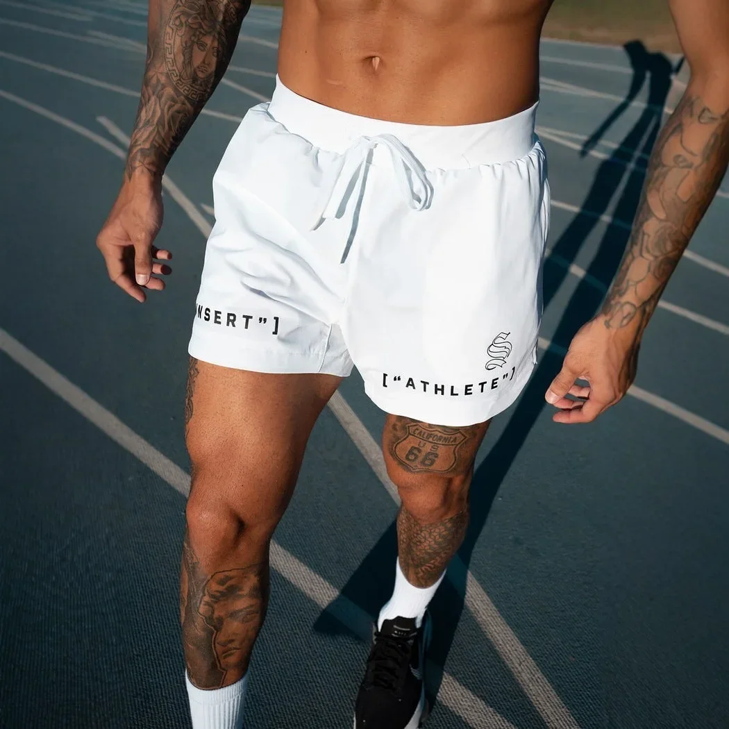 American Style Men's Fitness Short Pants Quick Dry Breathable Elastic Running Gym Leisure Basketball Shorts