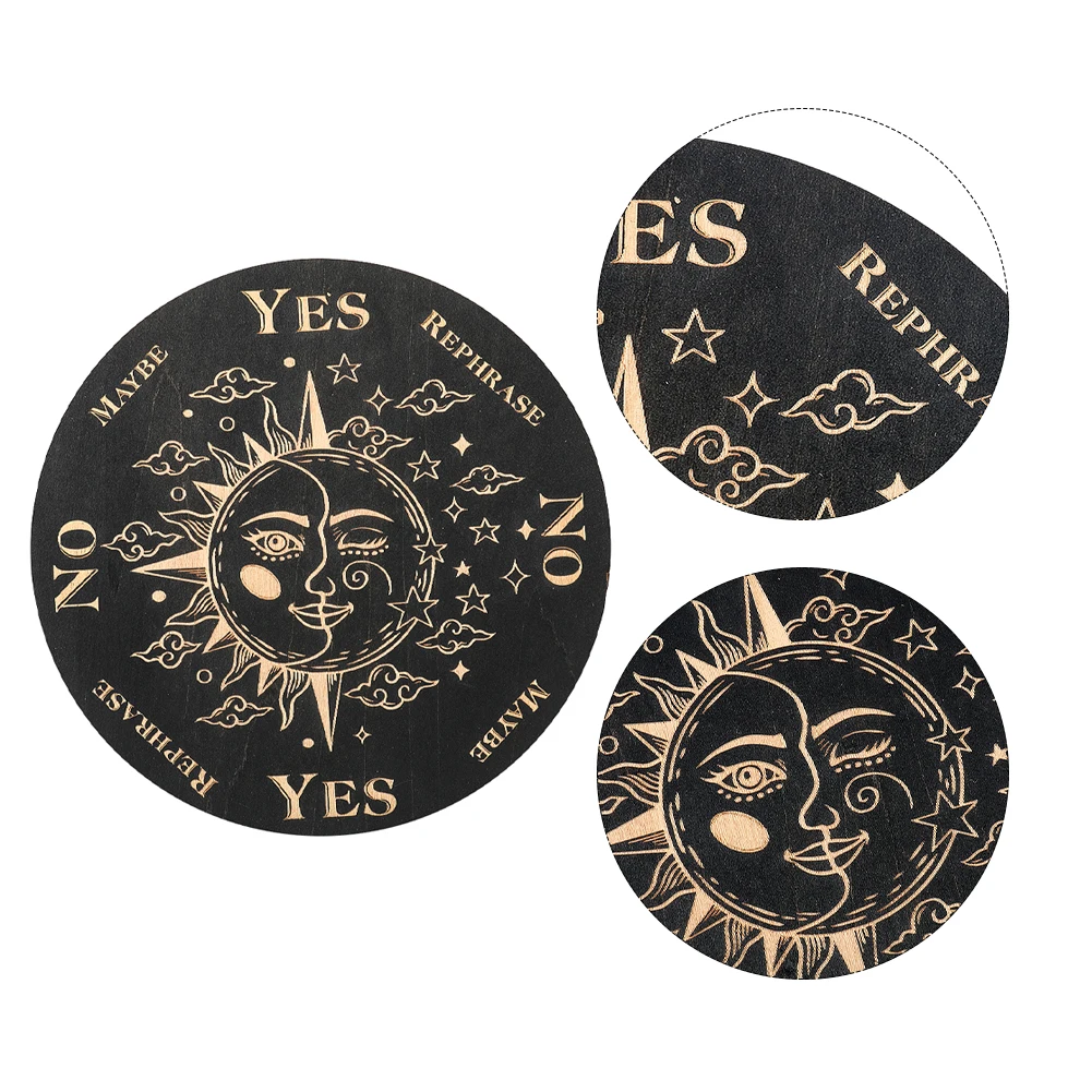 Wooden Pendulum Divination Boards – Sun, Moon & Palmistry Designs 5