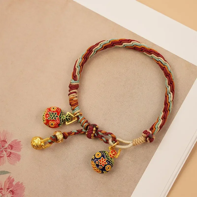 

Gold Swallowing Beast Red Rope Bracelet Symbolizing Good Luck New Chinese Color Woven Peace Reincarnation Hand Rope Wealth Gift