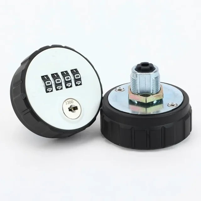 Combination Cabinet Cam Lock 4 Digital Round Padlock with Key Drawer Door Gym School Locker with Key Reset Security Code Lock 4