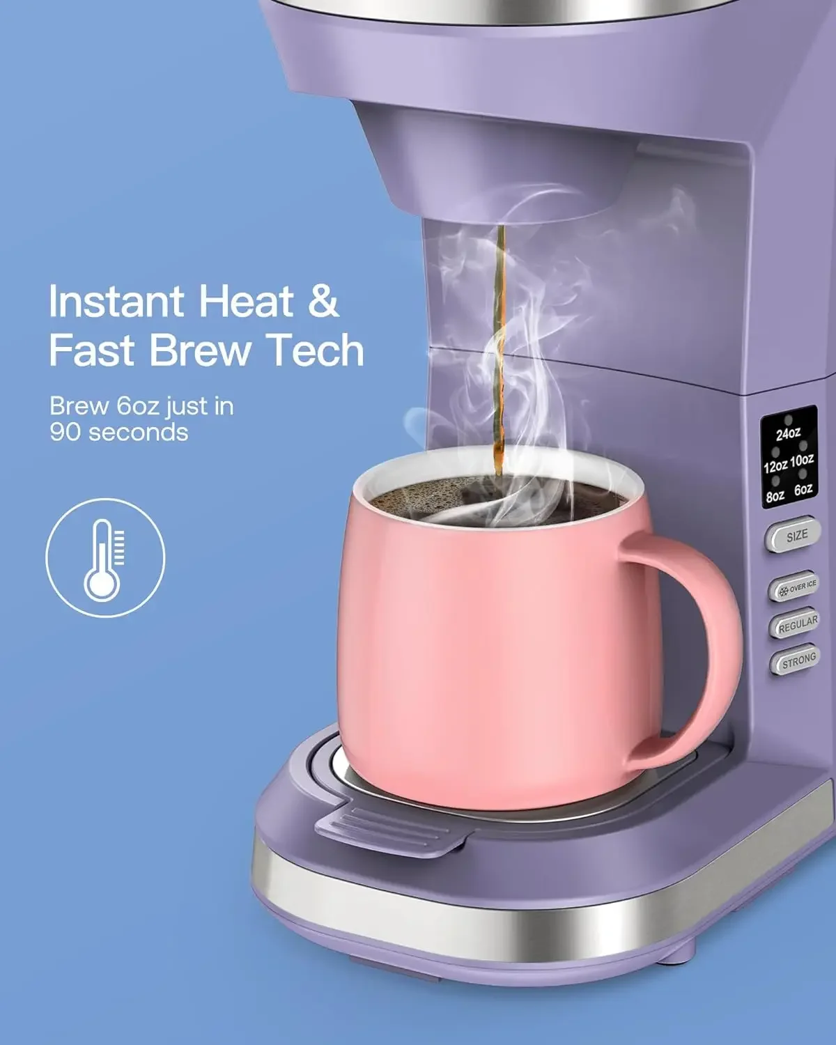 Hot and Iced Coffee Maker for K Cups and Ground Coffee, 4-5 Cups Coffee Maker Single-serve Brewers USA.NEW