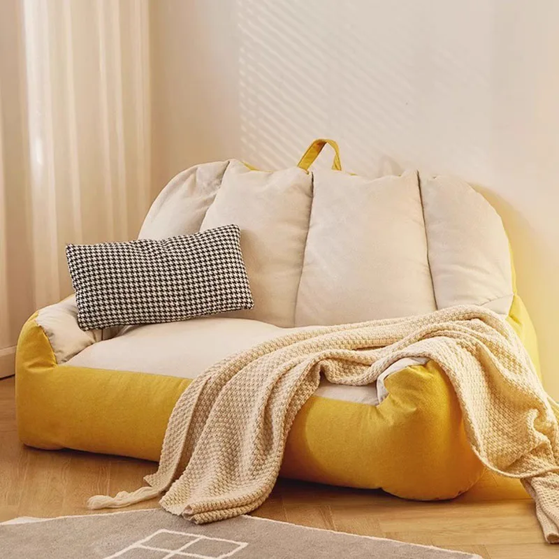 Lounger Single Bean Bag Sofa Waterproof Curved Comfy Sitting Bean Bag Divani Farciti Lazy Divano Gonfiabile House Furnitures Zn