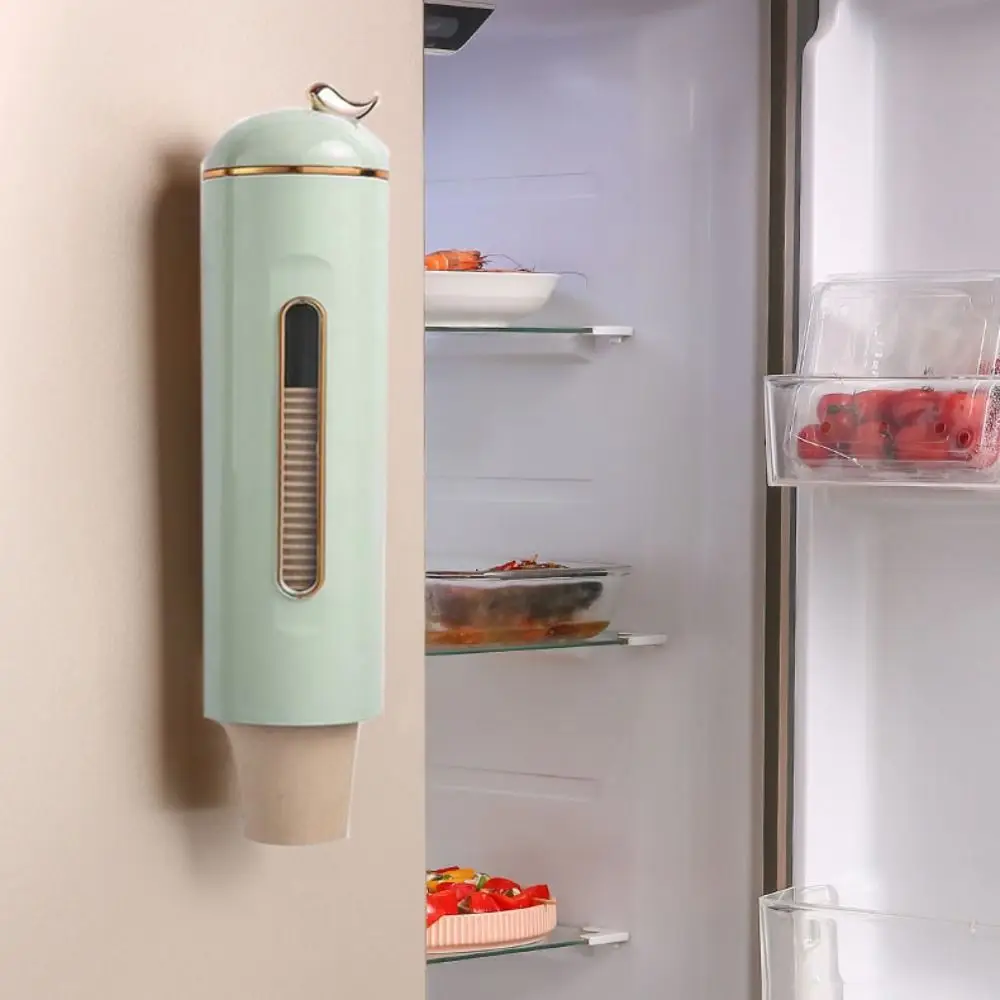 

Plastic Disposable Cup Dispenser Light Luxury Wall-mounted Punch-free Cup Storage Rack Single Cup Dispenser for Kitchen