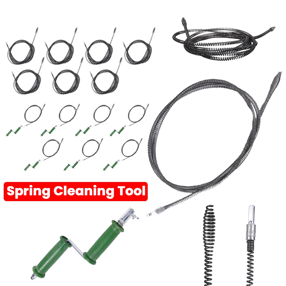 1/2/3/4/5/8/10 Meter Spring Pipe 10mm Dia Pipe Dredger Olive Shaped Head Sewer Sink Basin Pipeline Clogged Remover Cleaning Tool