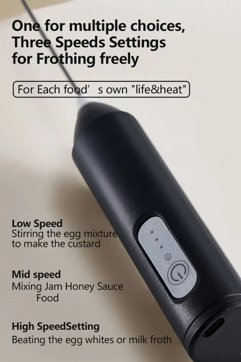 Description Picture 6 of itemHandheld Electric Milk Foamer Blender Stainless Steel Wireless Milk Frother Coffee Whisk Mixer Egg Beater Tools For Kitchen