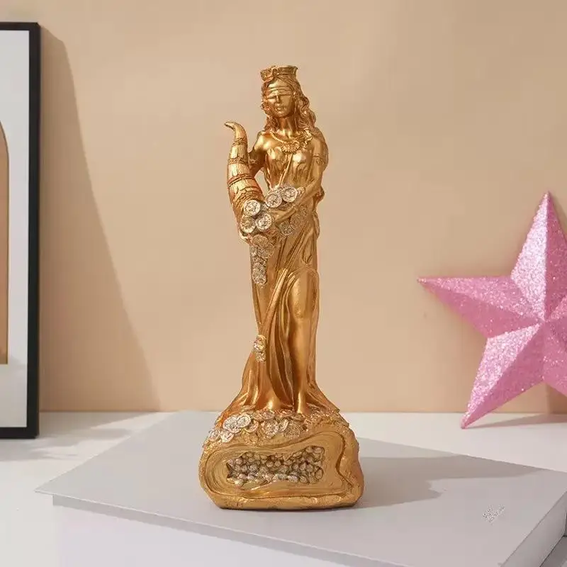 1 Piece Of Goddess Of Luck Jewelry Resin Goddess Of Wealth Statue Small Ornaments Used For Bookshelf Home Living Room Office