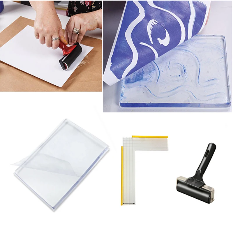 Bundle Gel Printing Plate Tool for Printmaking Reusable Monoprinting Clear Plate for Art Craft Assortment Fast gel printing plate