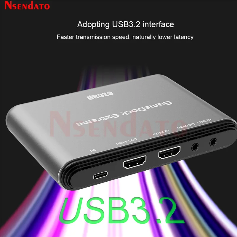 Ezcap360B 4K 60fps GameDock Extreme HDR VRR HDMI Video Audio Capture Card With Mic Support RGB Real Color For PC Live Streaming