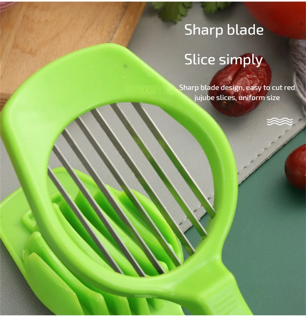 Description Picture 5 of itemStainless Steel Handheld Mushroom Kiwi Divider Tomato Cutter Egg Split Device Multifunction Slicing Mould Egg Slicer