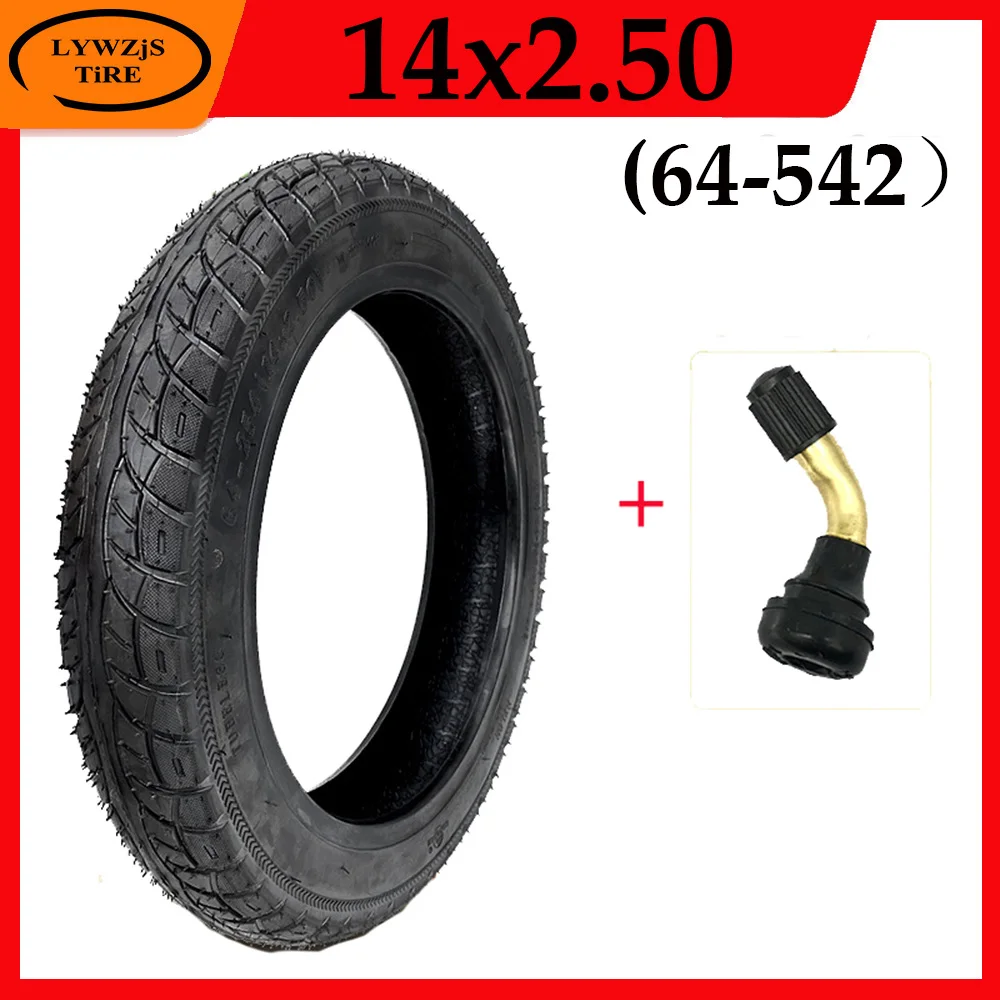 Neumático Sin Cámara 14x2,50 64-254 Para Neumático De Rueda De Vehículo Eléctrico De 14 Pulgadas 14*2,50 Neumático De Tubo De Bicicleta Eléctrica