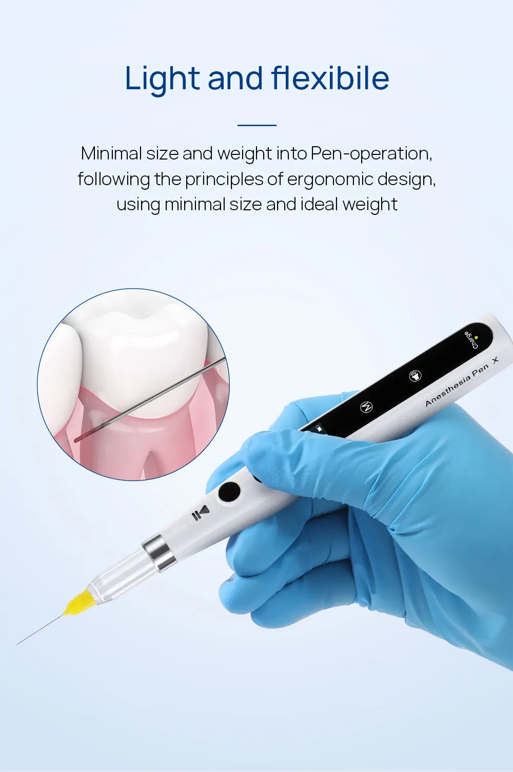 AZDENT Dental Oral Anesthesia Tragbares schmerzloses lokales Anästhesiegerät mit LCD-Display, aufladbares Instrument für Zahnarzt – Detail 7