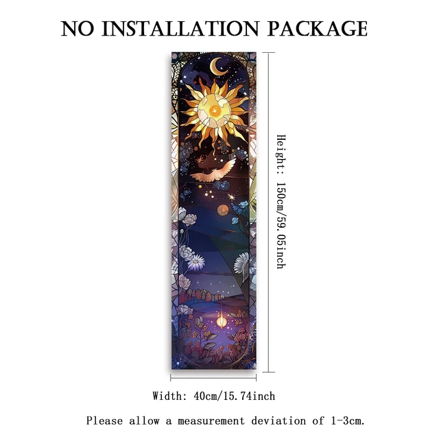 Plantes florales tableau tapisserie verticale soleil et lune tenture murale référence illustration art botanique tapisserie fleurs décor à la maison 5